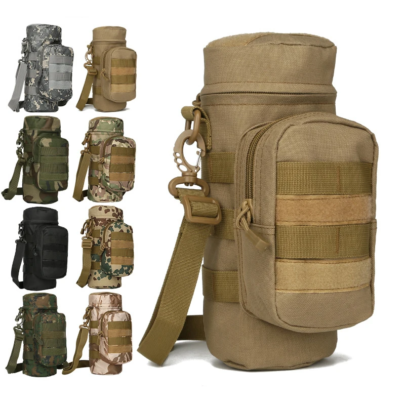 

Military MOLLE Tactical Travel Water Bottle Kettle Pouch Carry Bag Case for Outdoor Activities Tactical Gear Pack Bag