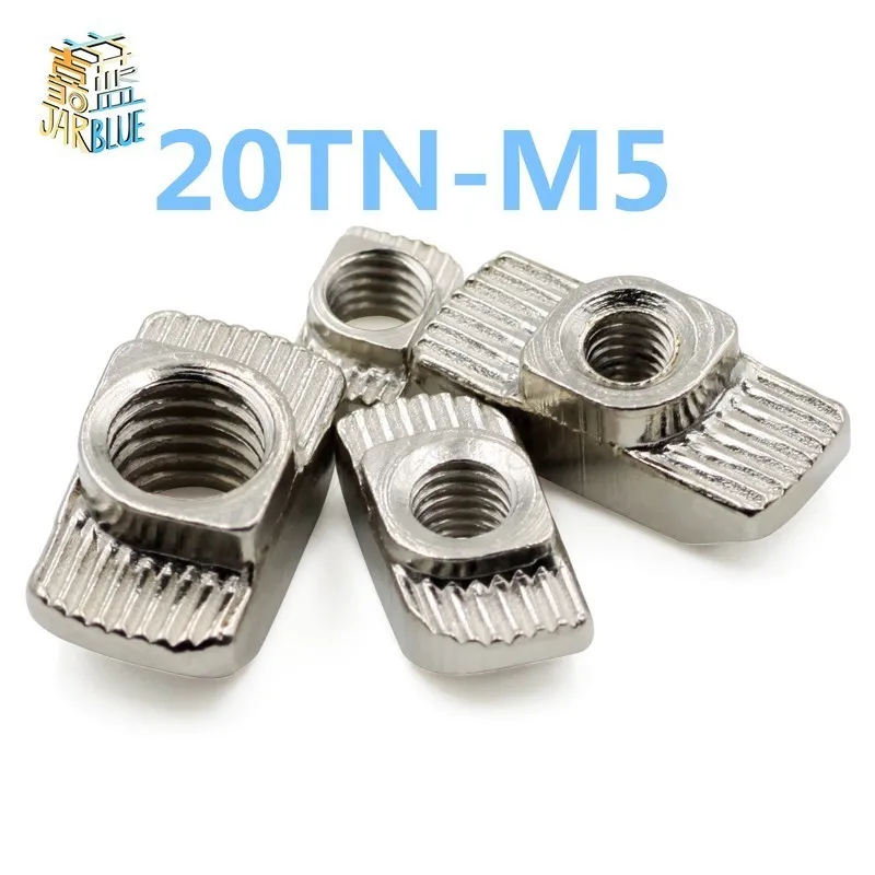

Free shipping M5 T nut Hammer Head Fasten Nut M5 Connector Nickel Plated for 20 series Slot Groove 6 20-m5 20TN-M5 2020