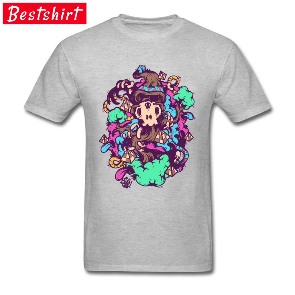 Skull Garden 100% Cotton T Shirt for Men Short Sleeve Summer Tops Tees Graphic Summer/Fall O-Neck Tees Funny Top Quality Skull Garden grey
