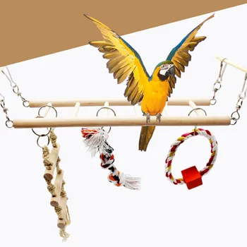 1PCS Suspension Bridge Parrot Climbing Ladder Pet Toys Birds Hamster Squirrel Cage Hanging Bridge Ladder Small pet Toys Chew Toy 1