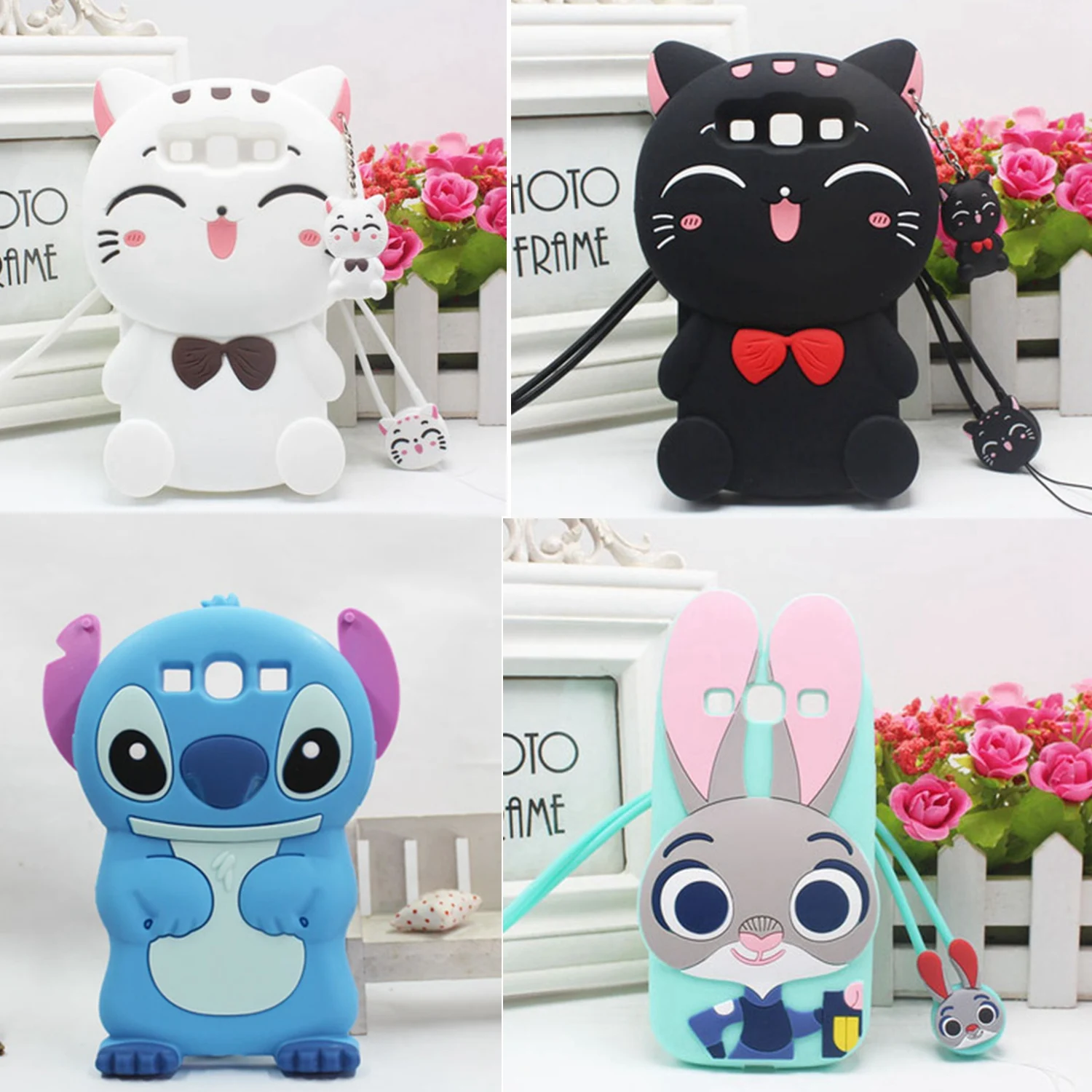 Cute !! Cartoon animal 3D Silicone Phone Case Cover For Samsung Galaxy S3 S4 S5 S6 S7 Edge S8 Plus J3 J5 J7 A5 A7 2016 2017 2015