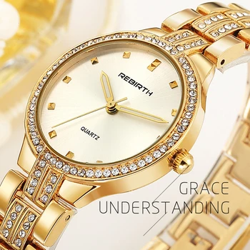 

2019 New Womens Watches Quartz Stainless Steel Ladies Dress Wristwatch Bracelet Rose Golden Fashion Watches zegarek damski #a