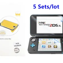 5 комплектов Ясно царапинам верх+ низ ЖК-дисплей Экран протектор для новых 2DS XL LL Защитная Плёнки гвардии для 2 dsxl/LL консоли