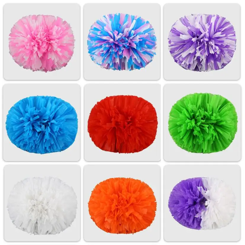 

Matt color pom poms High quality 36CM game pompoms cheering supplies Cheerleader pom poms supplies PVC pompons Color 125 gram