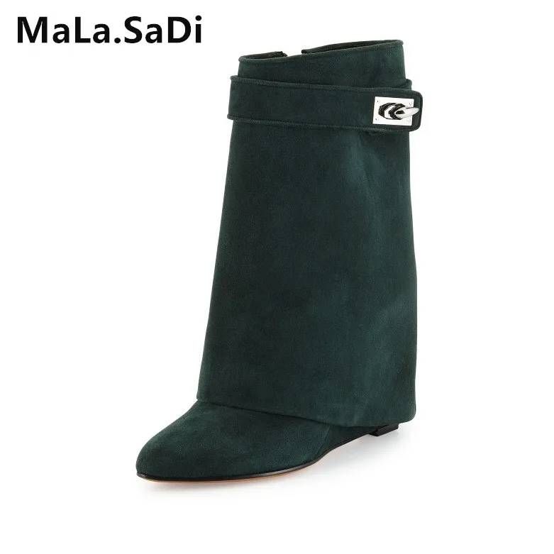 JAWAKYE-Metal-Shark-Lock-Women-Boots-Designer-Luxurious-Leather-Mid-Calf-Winter-Shoes-Woman-Wedges-Increasing_