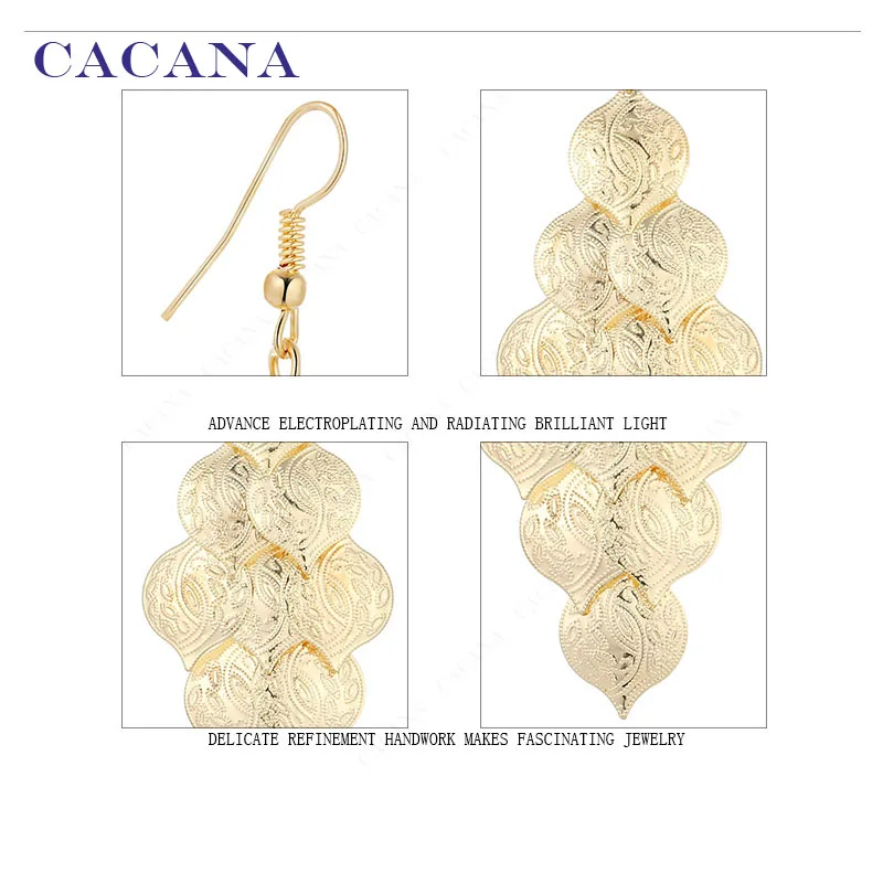 CACANA Dangle Long Earrings For Women Beautiful Pattern Fashion Bijouterie Hot Sale No.A722 A723
