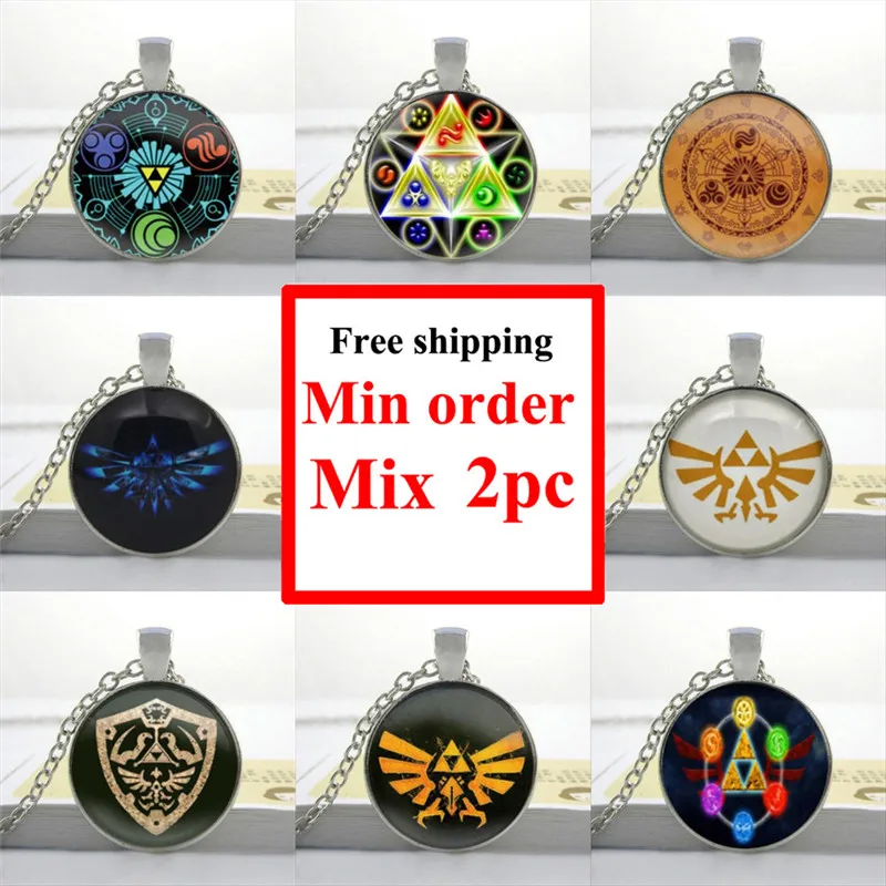HZShinling 2018 Legend of Zelda Necklace Picture Necklace Force Round