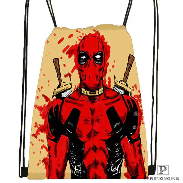 Drawstring Backpack Custom Deadpool походная сумка на шнурке Cute Daypack Kids Satchel(черная спина) 31x40 cm#180531-03-28 - Цвет: Drawstring Backpack