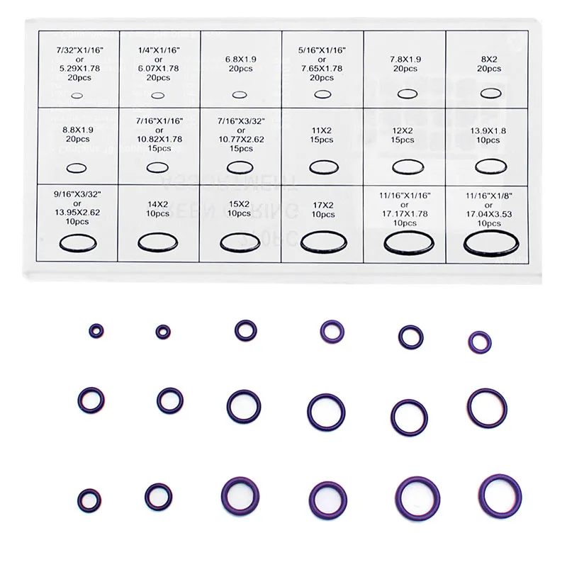 1 Набор 270 шт HNBR автомобильный фургон кондиционер резиновая шайба уплотнительное кольцо ассортимент автомобиля-Стайлинг фиолетовый