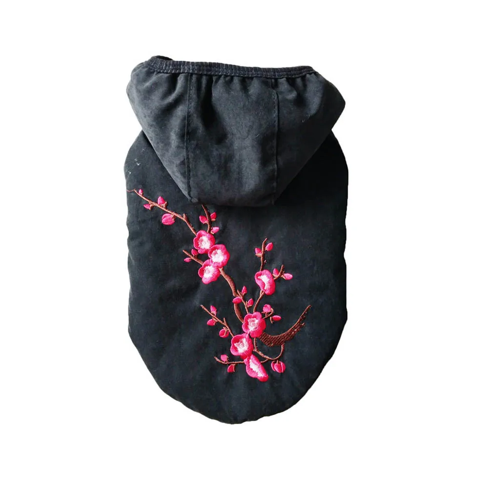 Новая мода собака кошка зимняя теплая одежда свитер костюм пальто одежда Peach Blossom для мелких животных Одежда для собак