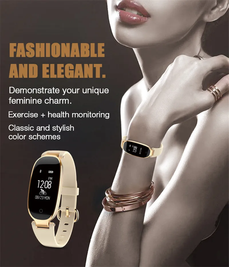

Fitness Armband Women Heart Rate Monitor Smart Bracelet For Run Cycling APP Watch Smartband Facebook Skype Whatapp Social Clock