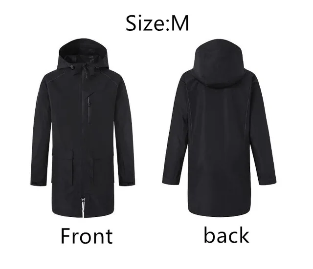 Xiaomi Uleemark мужская непромокаемая длинная куртка ветрозащитная куртка с капюшоном IPX4 водонепроницаемый светильник пальто теплая зимняя верхняя одежда - Цвет: M