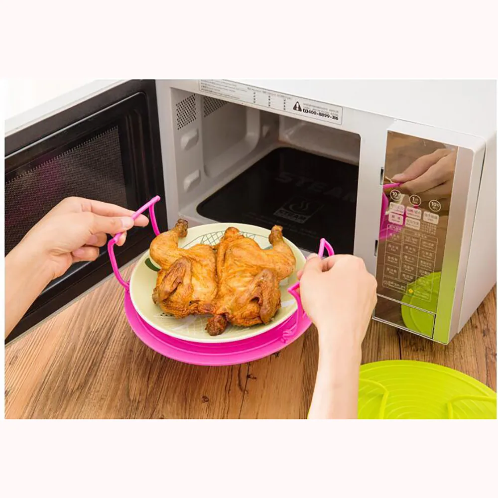 Multifunctional Microwave Stand Tray Stacker Lid Cooling Rack Oven Heating Home Convenient Layered Steaming Rack Tray Rack