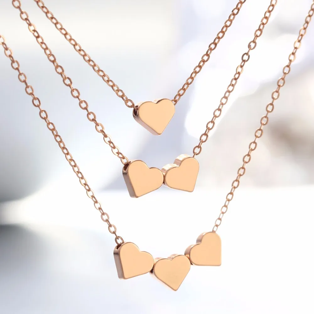

Hesiod Heart Choker Necklaces for Women Gold Color Multi-layer Chain Romantic Trendy Heart Love Necklace Pendants Gifts