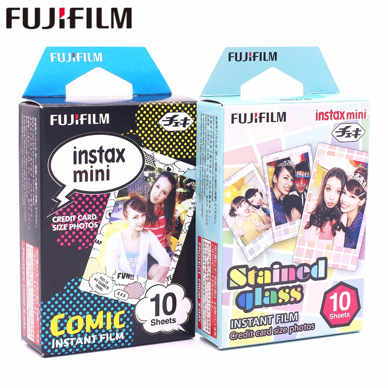 Fujifilm 20 листов Instax Mini витражное стекло + комиксная мгновенная пленка фотобумага