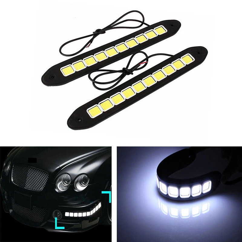 2pcs/set 12V COB LED Flexible Car Styling Daytime Running DRL Fog Light Lamp