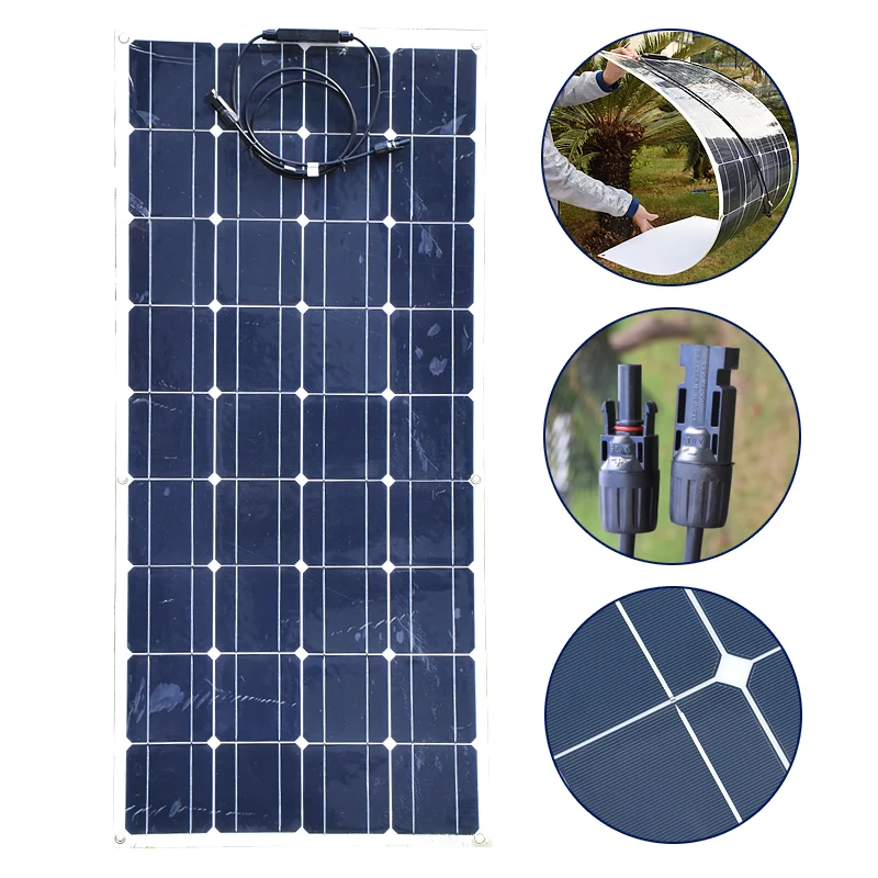 

100W 18V Solar Panel Monocrystalline Silicon Solar Board With 30A 12V/24V Solar Charger Controller For Battery Car Boart