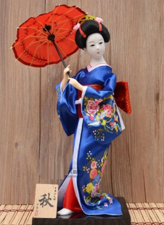 1 шт. японская гейша кукла Орнамент Ремесло домашнего интерьера подарок украшение кимоно стиль мульти шаблон - Цвет: C