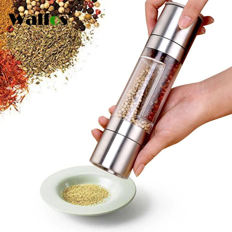 New And Fashion High Quality 2 In 1 Stainless Steel Manual Pepper Salt