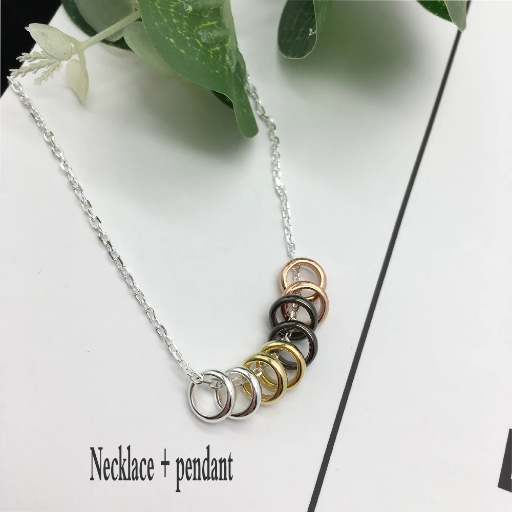 

COSEN 2019 925 Sterling Silver New 8 Circle Pendant Necklace Original 1:1 Female Necklace Romantic Jewelry Birthday Gift