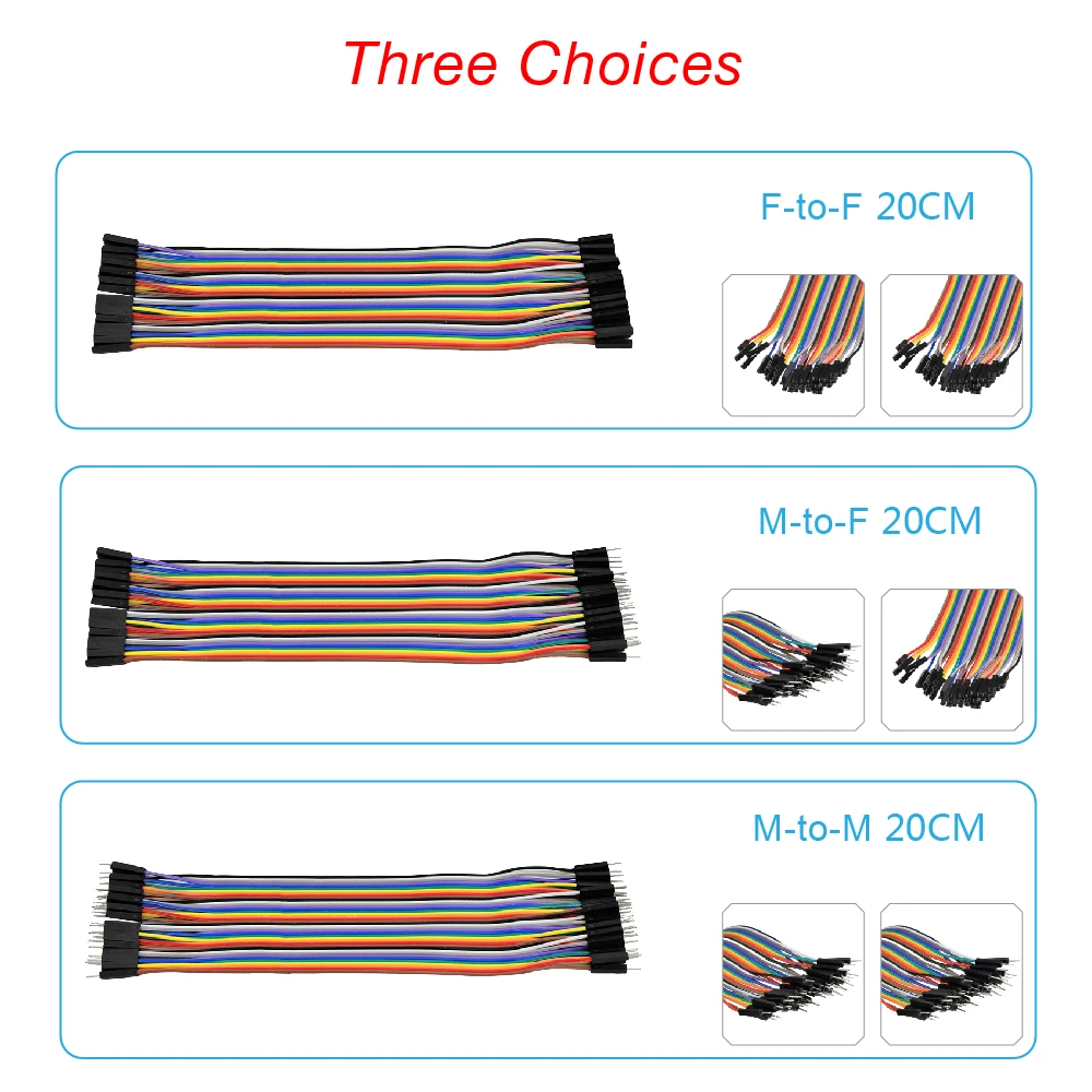 

40pcs 20cm 30cm 1p-1p M/ M M/ F F/ F jumper wire Dupont cable