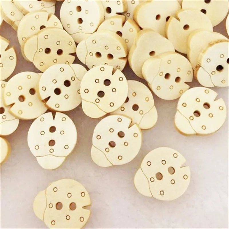 50pcs 17*14mm ladybug decorative wooden buttons sewing seam accessories