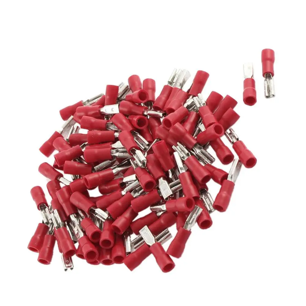 200X Female Spade Crimp Terminal Ends Wire Cable Connector FDD1.25 110 Insulatedin Connectors