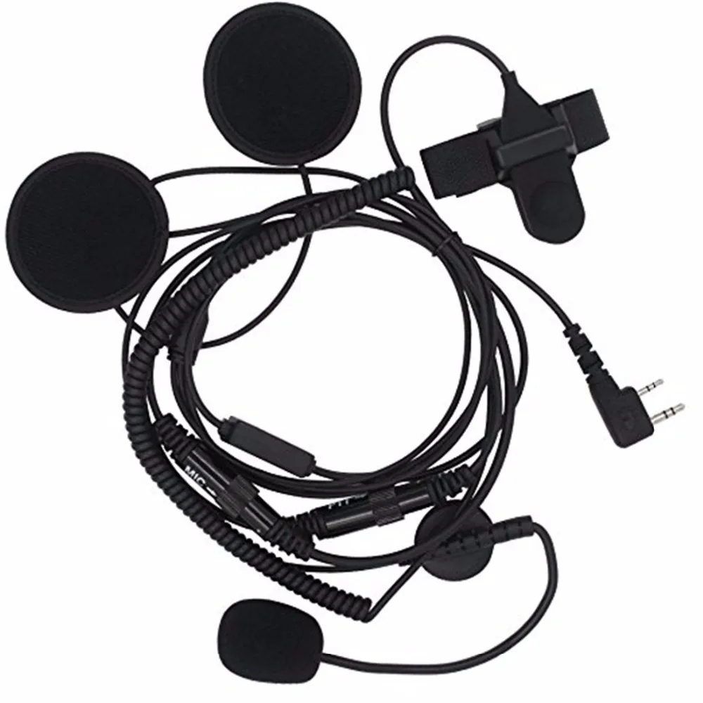 2Pin PTT мотоциклетный шлем гарнитура для двухстороннего радио kenwood CB Ham Радио Baofeng