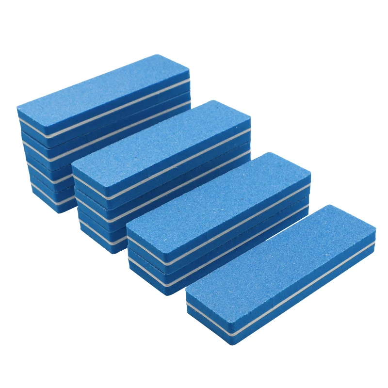 12 шт./лот профессиональный мини-пилочка для ногтей 100/180 буферный блок синий кубом для маникюра UV гель Лаки Файла наждачной бумагой набор