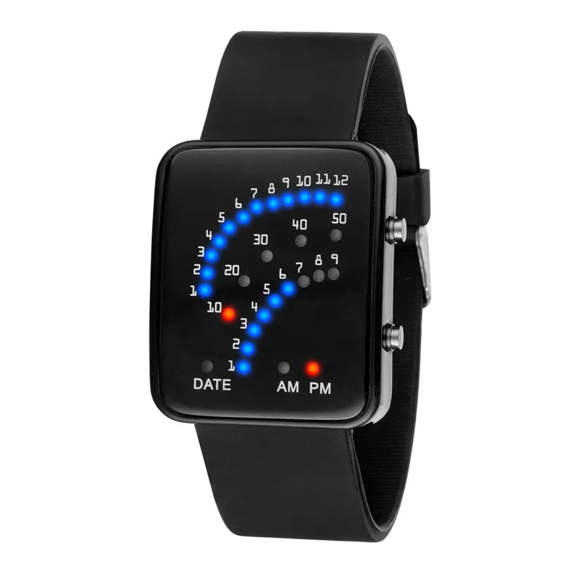 

Sanwony New Watch Futuristic Japanese Style Multicolor LED Sport Wrist Watch For Women Men Freeshipping&Wholesale