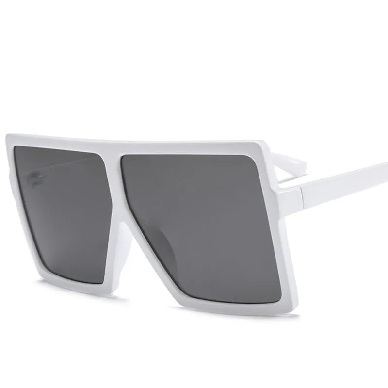 Женские солнцезащитные очки с большой плоской оправой, сексуальные, леопардовые, дамские оттенки, новинка, большая оправа, солнцезащитные очки, женские, защита от уф400 лучей - Цвет линз: c7 white gray