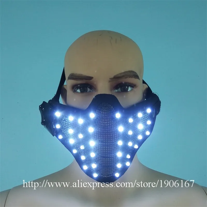 white color led luminous party mask05