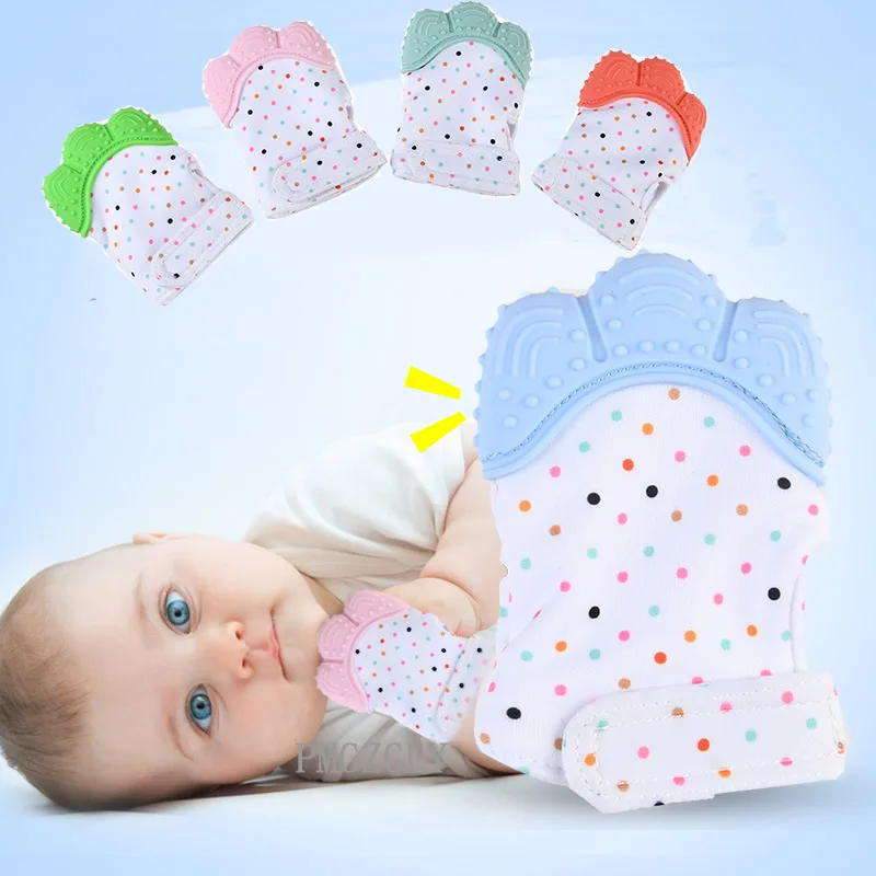

1 Pc Silicone Teether Glove Newborn Baby Teething Chewable Nursing Silicone Teether Beads Baby Kids Pacifier Teether Vocal Toys