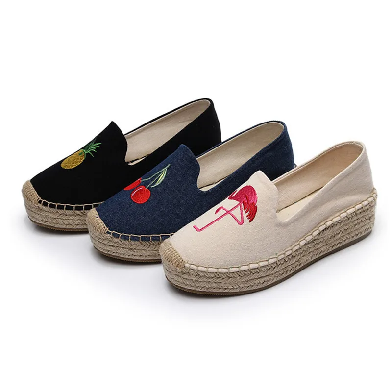 Female Espadrilles Slip On Wedge Heel Handmade Women's Shoes 2019 Spring Summer New Lady Flat Platform Hemp Rope Fisherman Shoes (8)