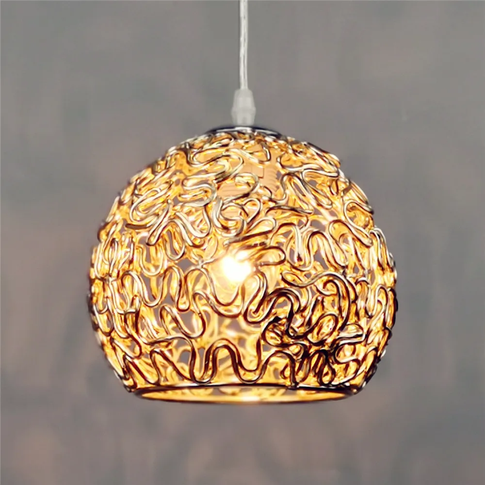 

Modern aluminum ball lamp pendant light Silver Champagne LED dining room bar shop decoration indoor lighting fixture AC110-265V