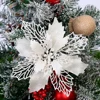 YORIWOO 6pcs Artificial Christmas Flowers Glitter Fake Flowers Merry Christmas Tree Decorations For Home 2022 Gift Xmas Ornament ► Photo 3/6