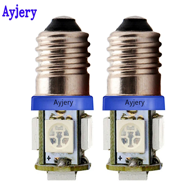 AYJERY 24V 300pcs E10 светодиодный светильник 5 SMD 5050 3 чипы с винтовым зажимом лампа для