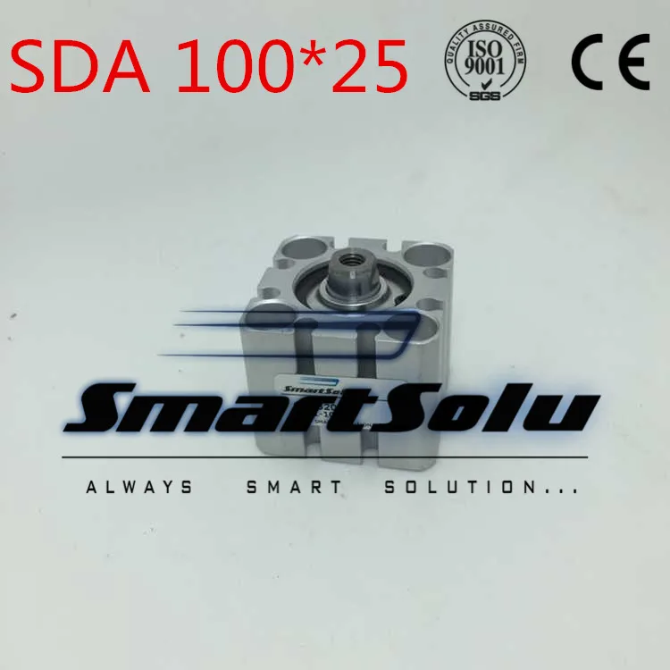 

Free Shipping 3/8" Port Size 100mm Bore 25mm Stroke Pneumatic Air Compact Cylinder SDA 100*25 Thin Type Cylinder