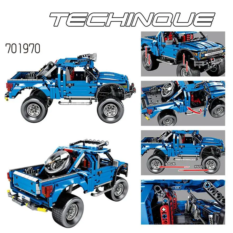 Technic Series 701970 F-150 Raptor модель машины пикап Строительные блоки Набор классических игрушек для детей