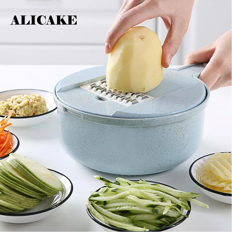 

Multifunctional Vegetable Potato Grater Slicer Shredders Grinder Garlic Press Cutter Creative Kitchen Tools Accessories Gadgets