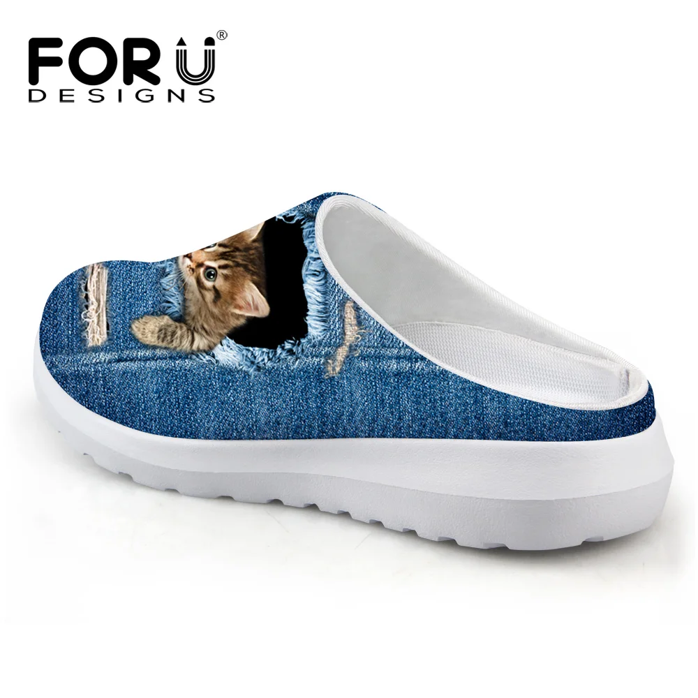 FORUDESIGNS/кошка из джинсовой ткани с принтом женские босоножки светильник Вес без