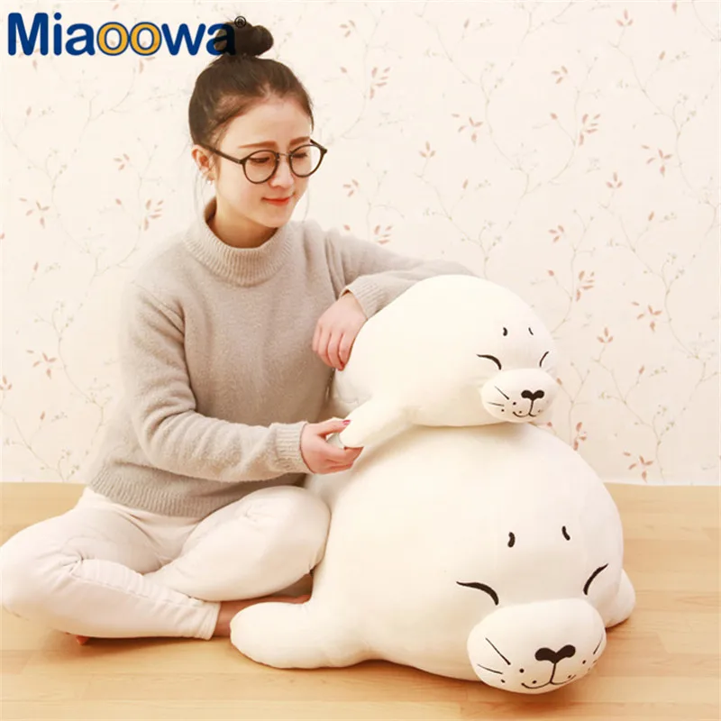 Miaoowa 1pc 80/100cm Big Lovely Soft Seal Plush Toy Elastic Marine Animal Plush Stuffed Pillow Creative Kids Birthday Gift Doll