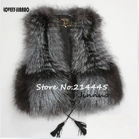 Шуба с настоящим натуральным мехом серебряной лисы Жилет модный тонкий Для