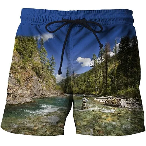 Пляжные штаны с принтом рыбы, 3 d, коллекция года, пляжные шорты с забавным принтом «рыбий крючок», пляжные шорты, шорты для мужчин - Цвет: STK447