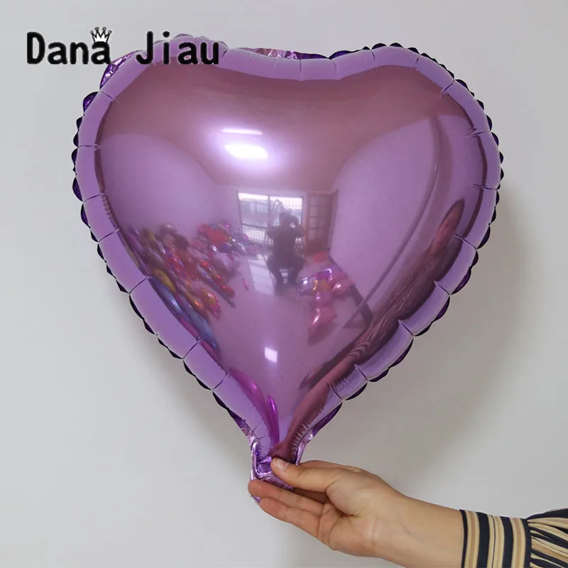 

18inch light purple heart Foil Balloon wedding happy Birthday Party Decoration Air Balloons holiday event inflate Baloon toy