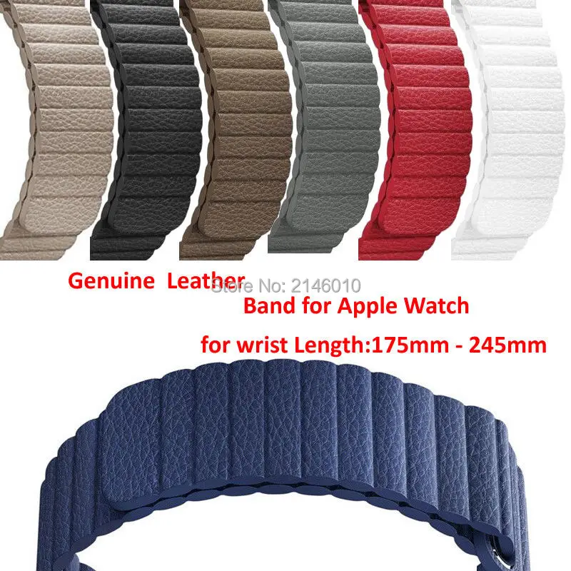 

Replacement Genuine Leather Magnetic Closure Loop Watch Band Wrisband Straps for Apple Watch 40mm/44mm/38/42MM Series 5 4/1/2/3