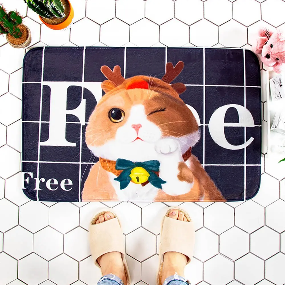 Cartoon Soft Kitchen Mat Absorption Bathroom Carpet Rug Home Living Room Kitchen Door Floor Mat for Toilet Non-slip - Цвет: U