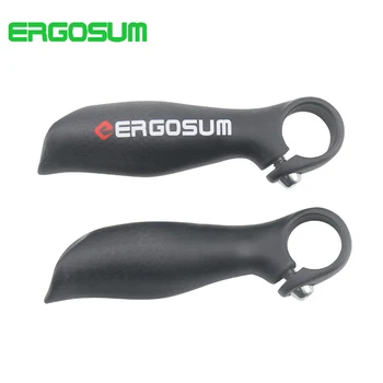 

ERGOSUM Bicycle Handlebar Horn Black 22mm Mountain Bike Bar Ends Small Auxiliary Handlebars 3K Matte Black Handlebar Horns