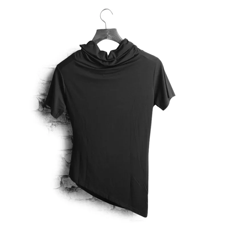 Summer new men's clothing of irregular solid color of cultivate one's morality short sleeve T-shirt Alternative popular tide Summer new men's clothing of irregular solid color of cultivate one's morality short sleeve T-shirt Alternative popular tide