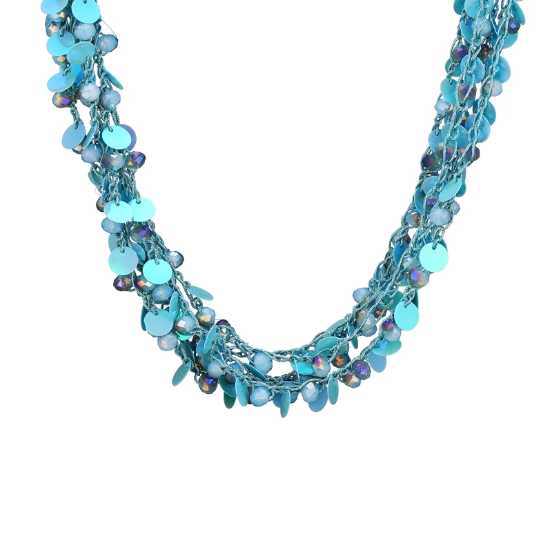 DANZE богемное многослойное ожерелье с пластиковыми дисками для женщин, женские ручные бусины, кнопки, массивные ювелирные изделия